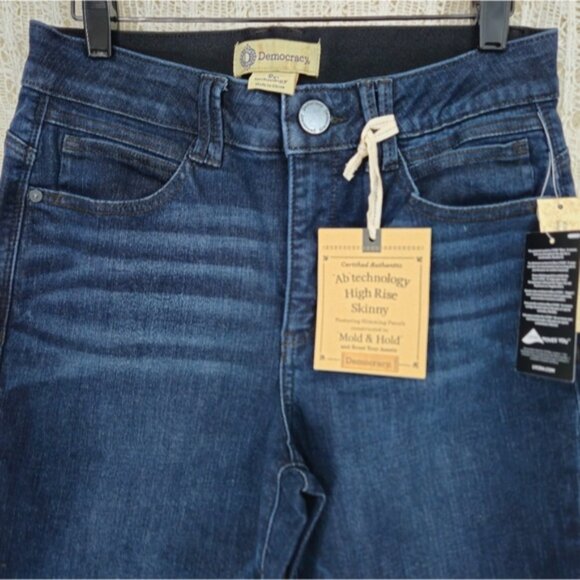 NEW Democracy High Rise Skinny Dark Wash Jeans Size 8 Petite - Picture 5 of 8